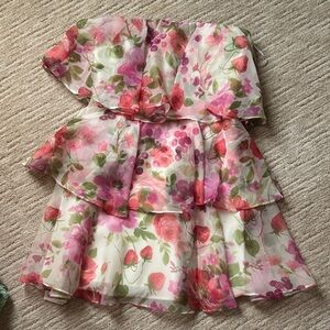 Abercrombie & Fitch Floral Pink and Green Mini Dress